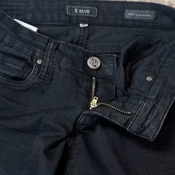 STS Blue Joey Relaxed Boyfriend Fit Skinny Straight Jeans Solid Black Low Rise 0 - Picture 5 of 8